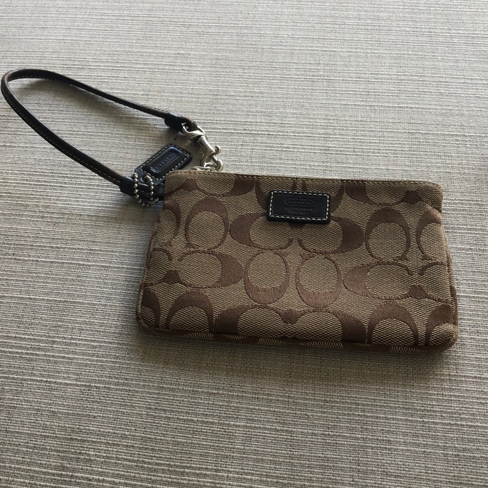 Coach monogram wristlet